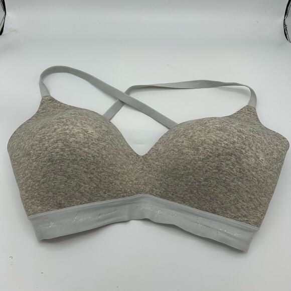 Victoria’s Secret PINK Wear Everywhere Bra 36DD Lightly Lined Gray Adjustable - Picture 6 of 8